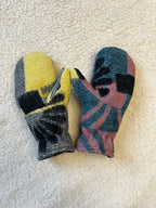 Moufles upcyclées multicolore