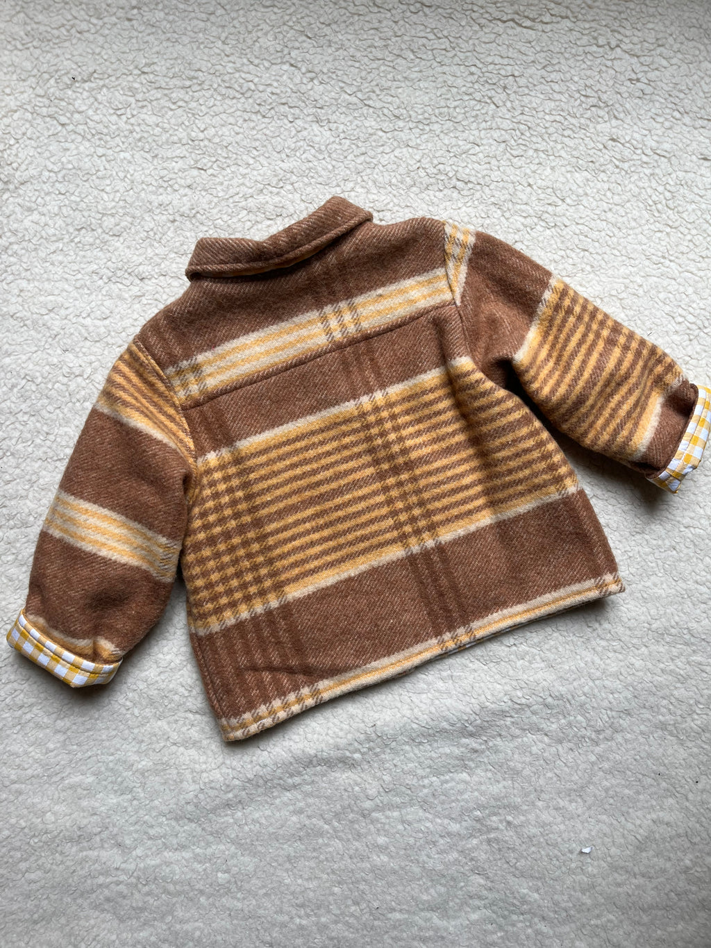 Veste laine carreaux enfant