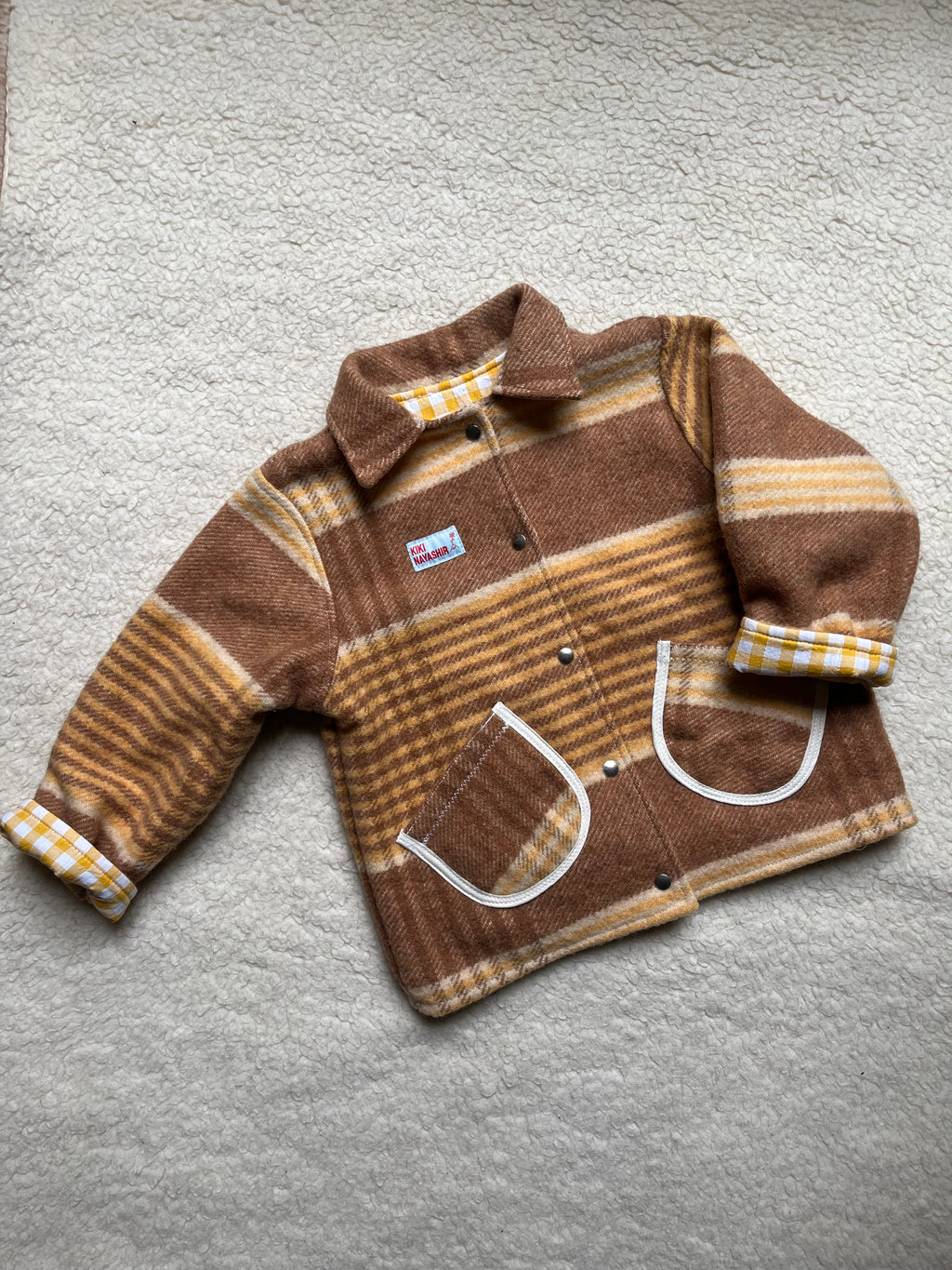 Veste laine carreaux enfant