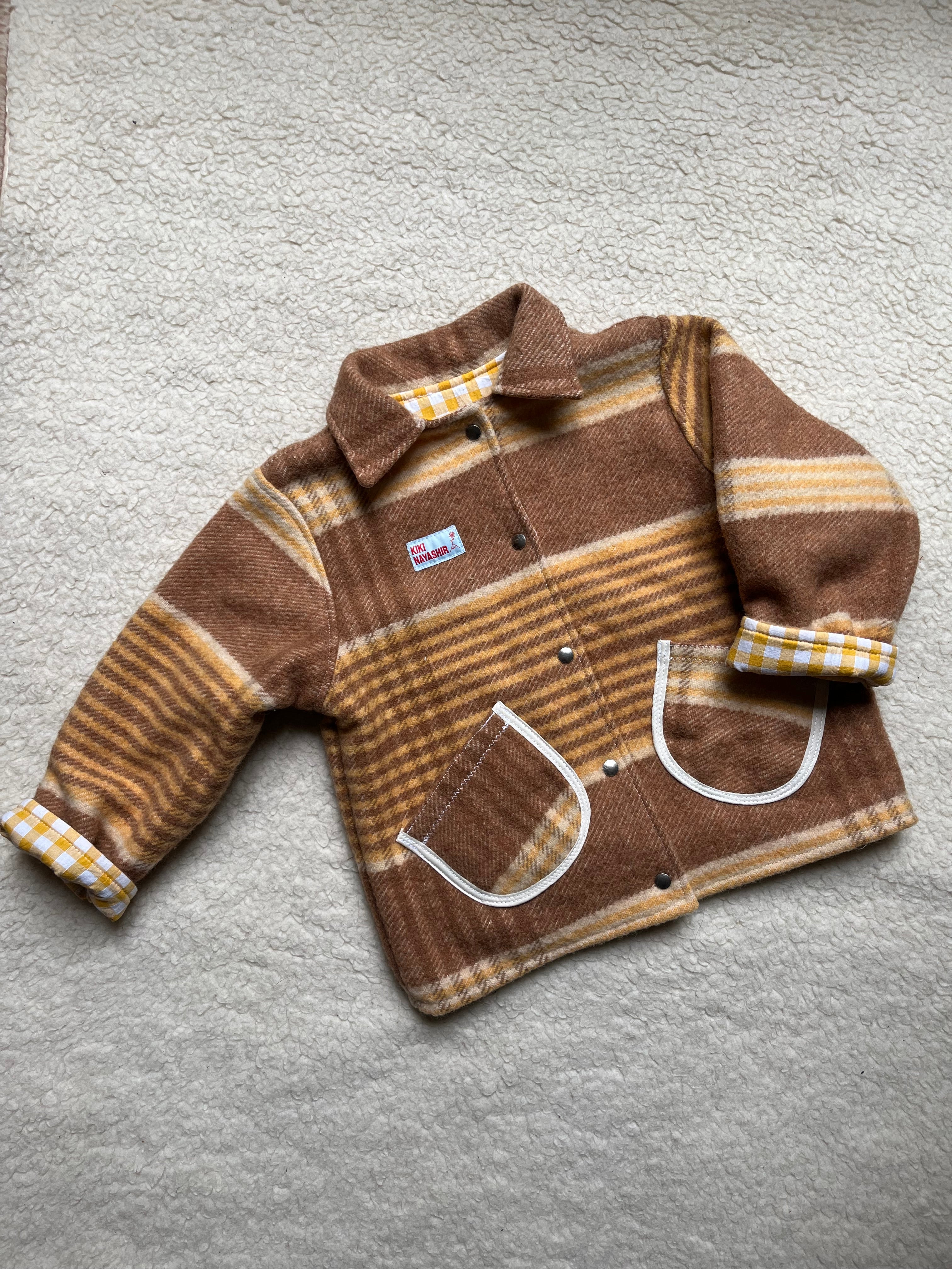 Veste laine carreaux enfant