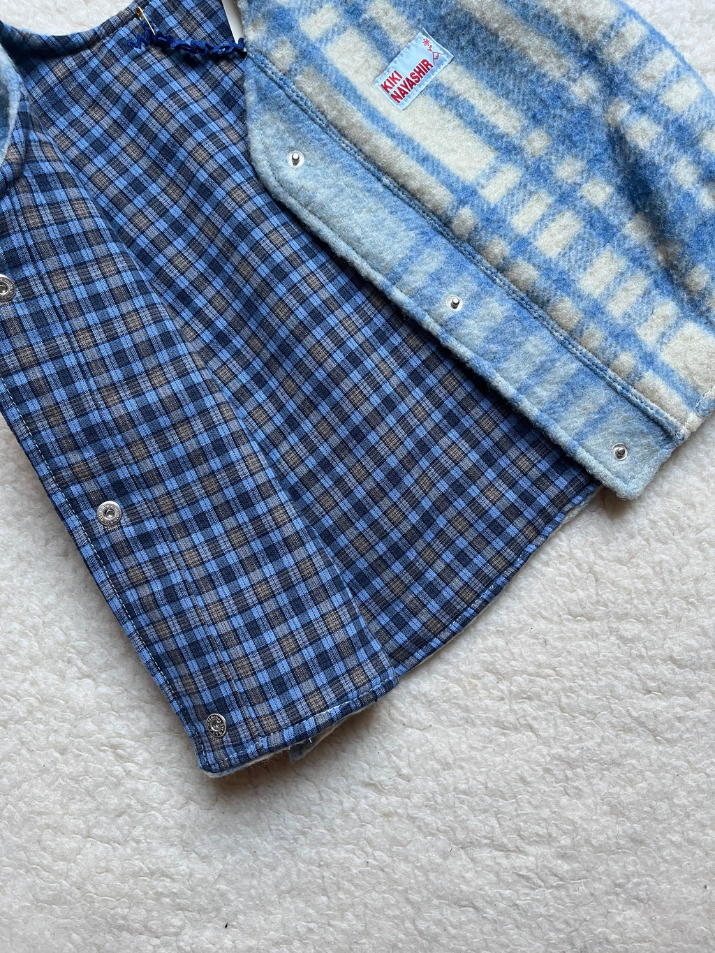 Veste sans manches upcyclée laine carreaux