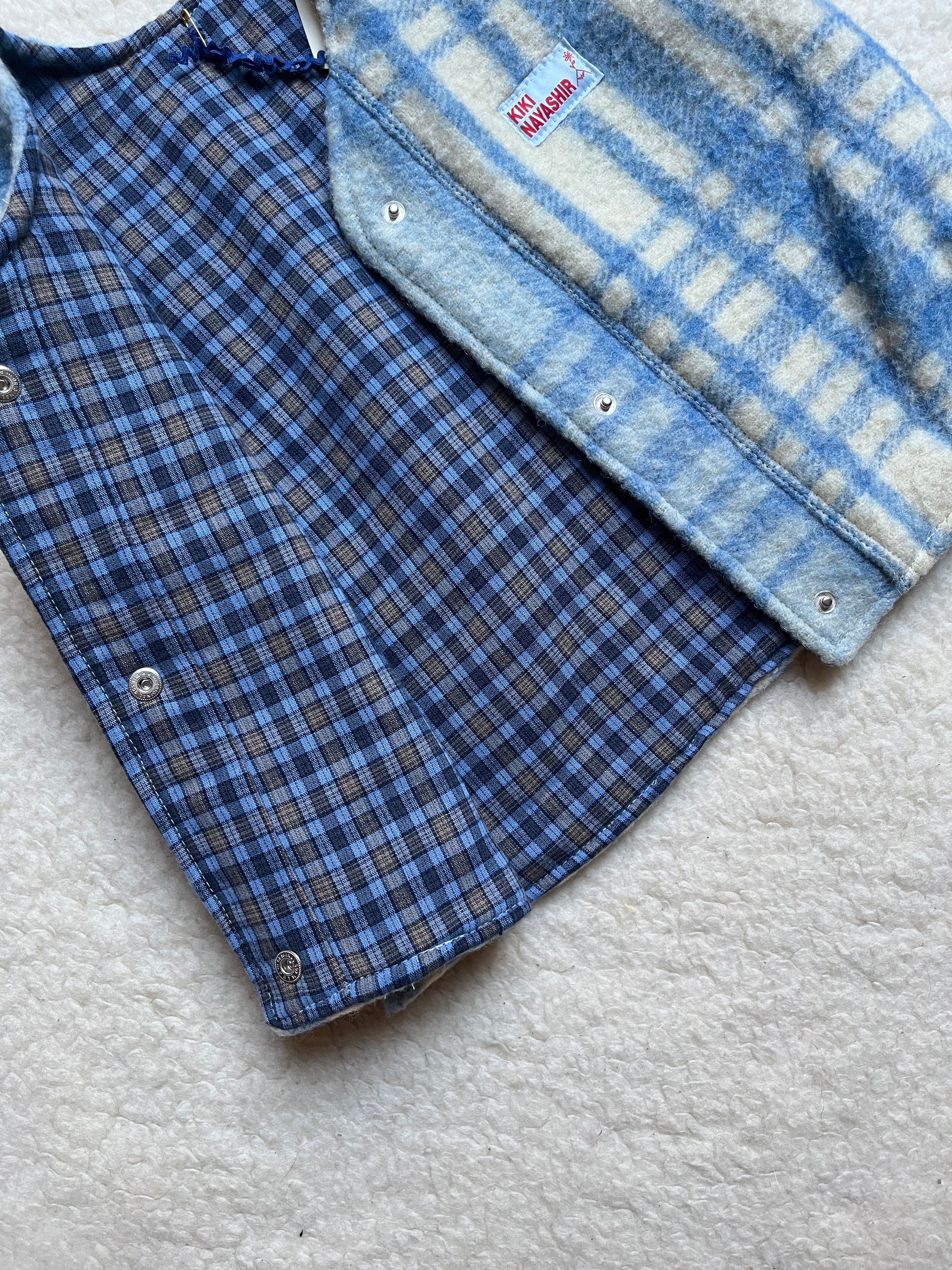 Veste sans manches upcyclée laine carreaux