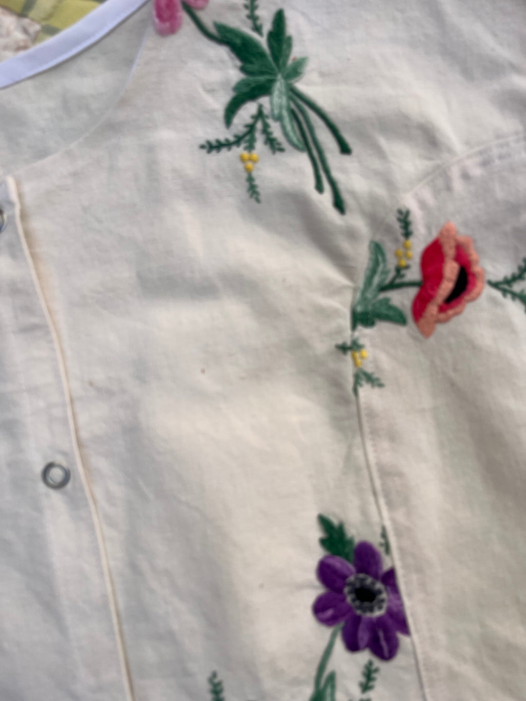 Blouse lin brodé - Pièce unique