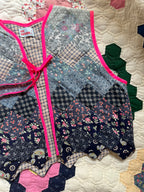 Veste sans manches patchwork réversible - Pièce unique