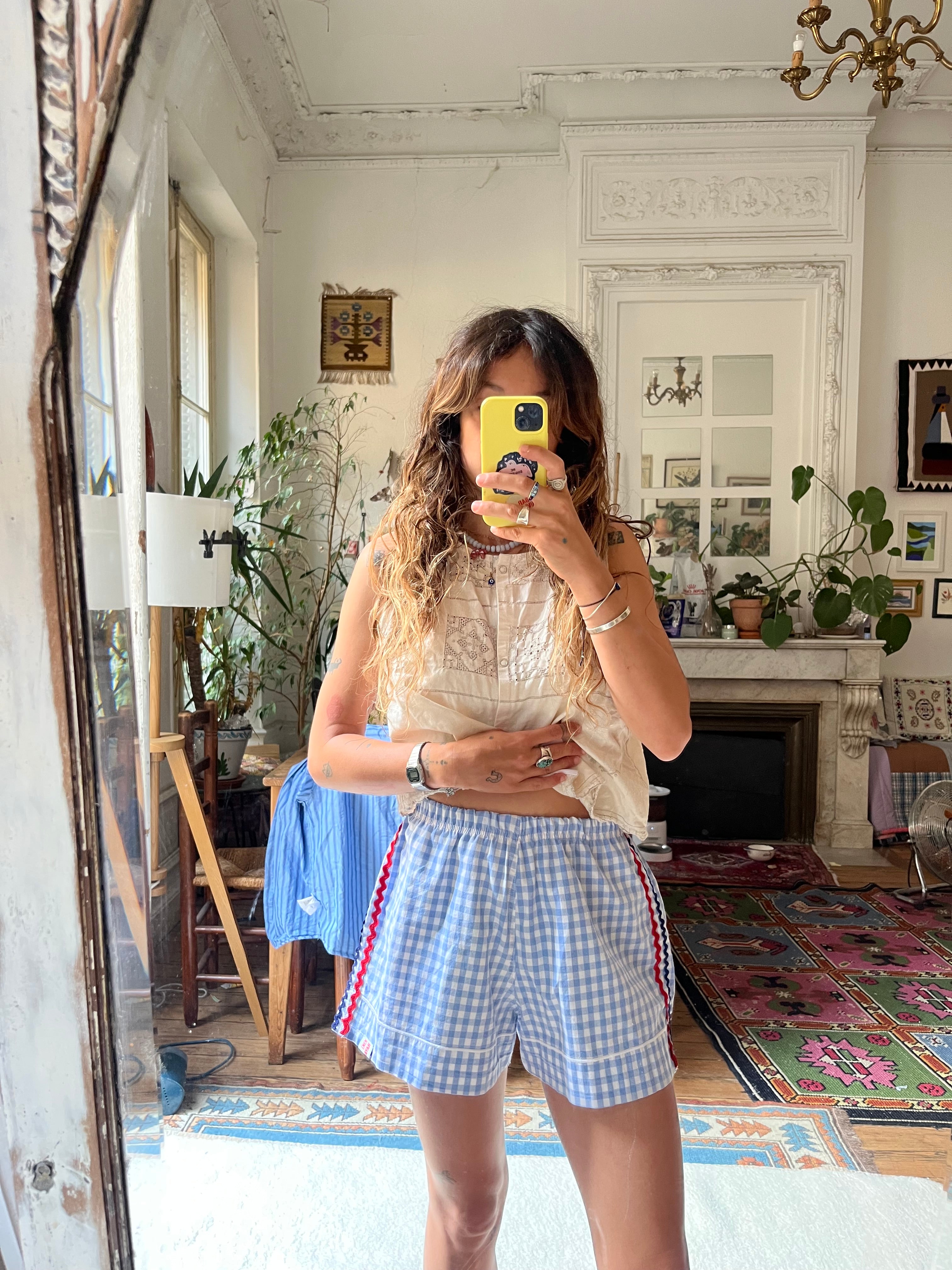Mini Short Vichy croquet  – Pièce Unique