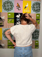 Blouse lin brodé - Pièce unique