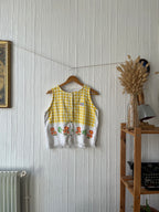 Top en serviette vintage - Fait main