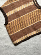 Veste sans manches oversize laine carreaux- Pièce unique