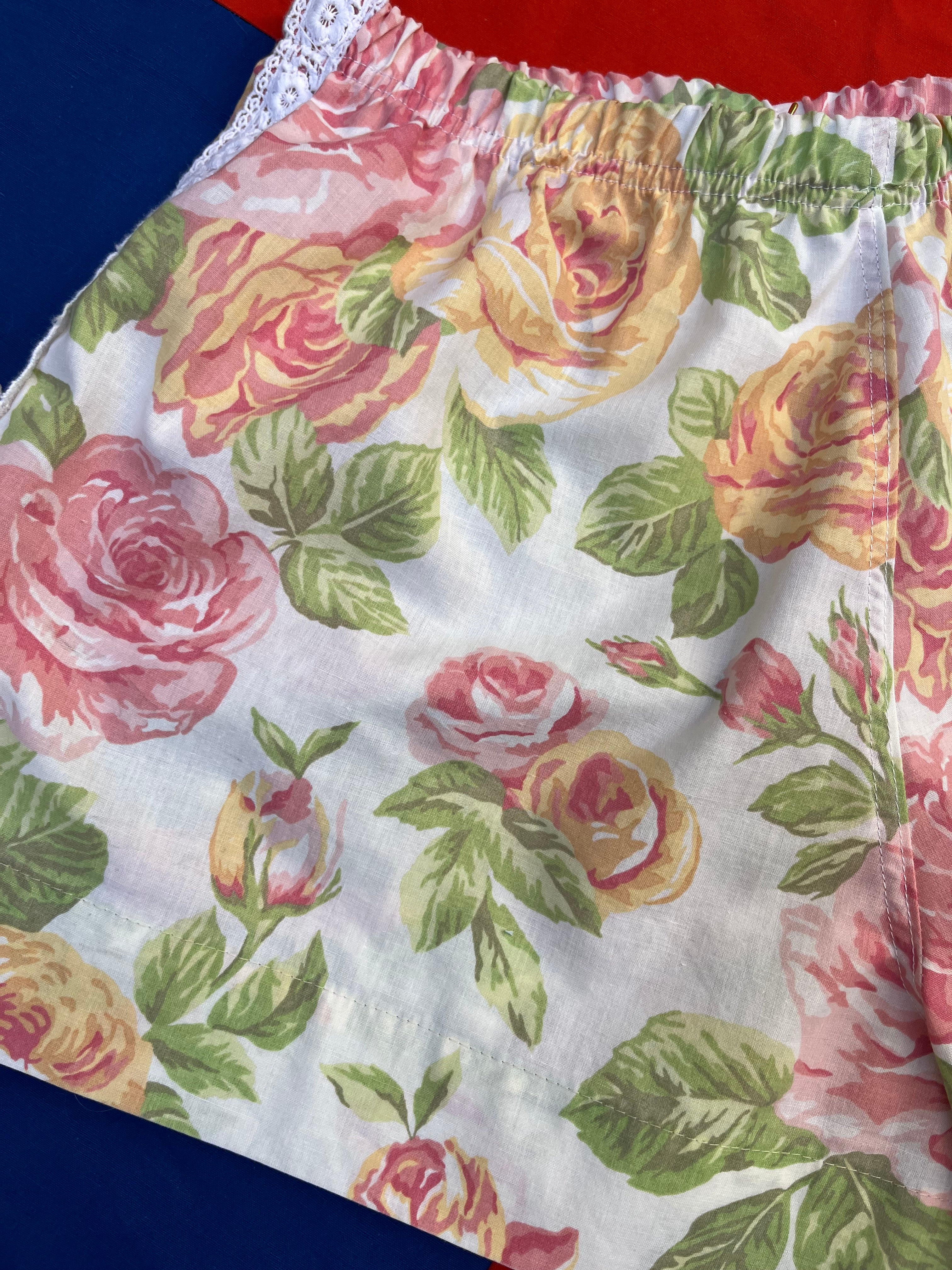 Mini Short fleurs dentelle  – Pièce Unique