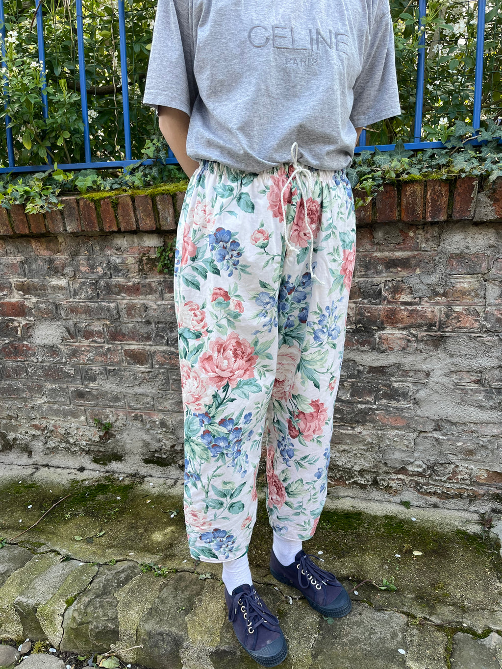 Pantalon barrel fleurs