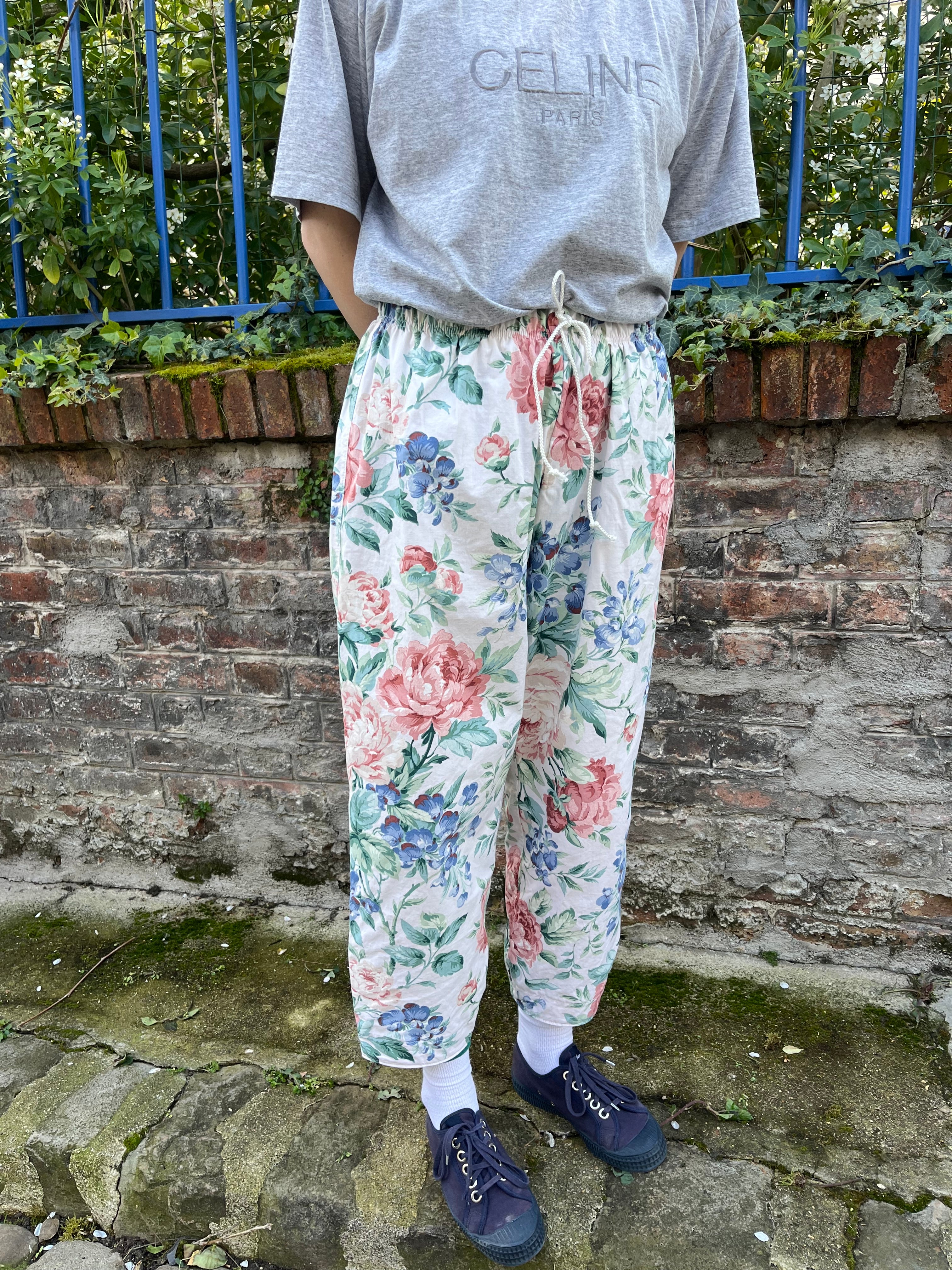 Pantalon barrel fleurs