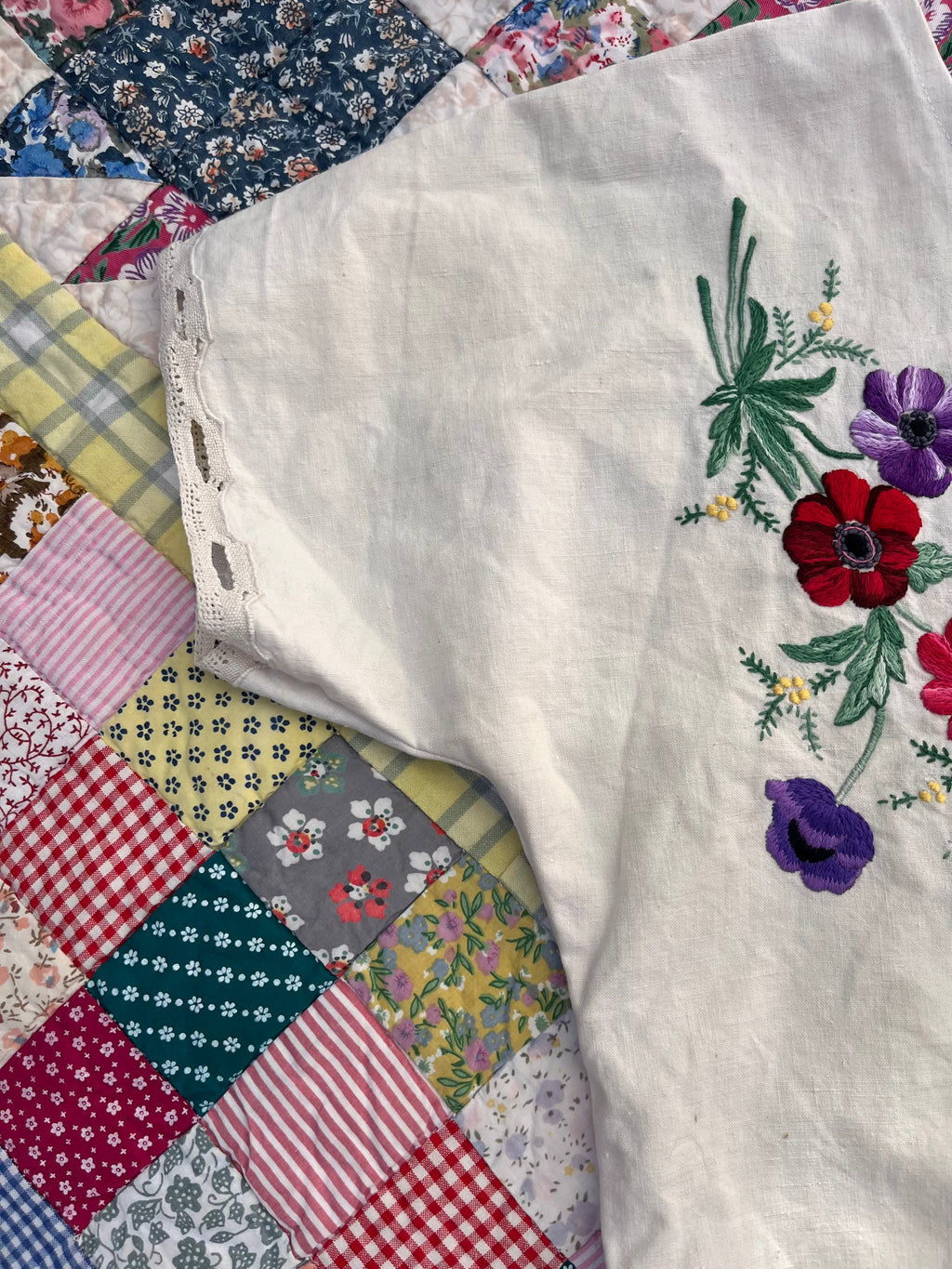 Blouse lin brodé - Pièce unique