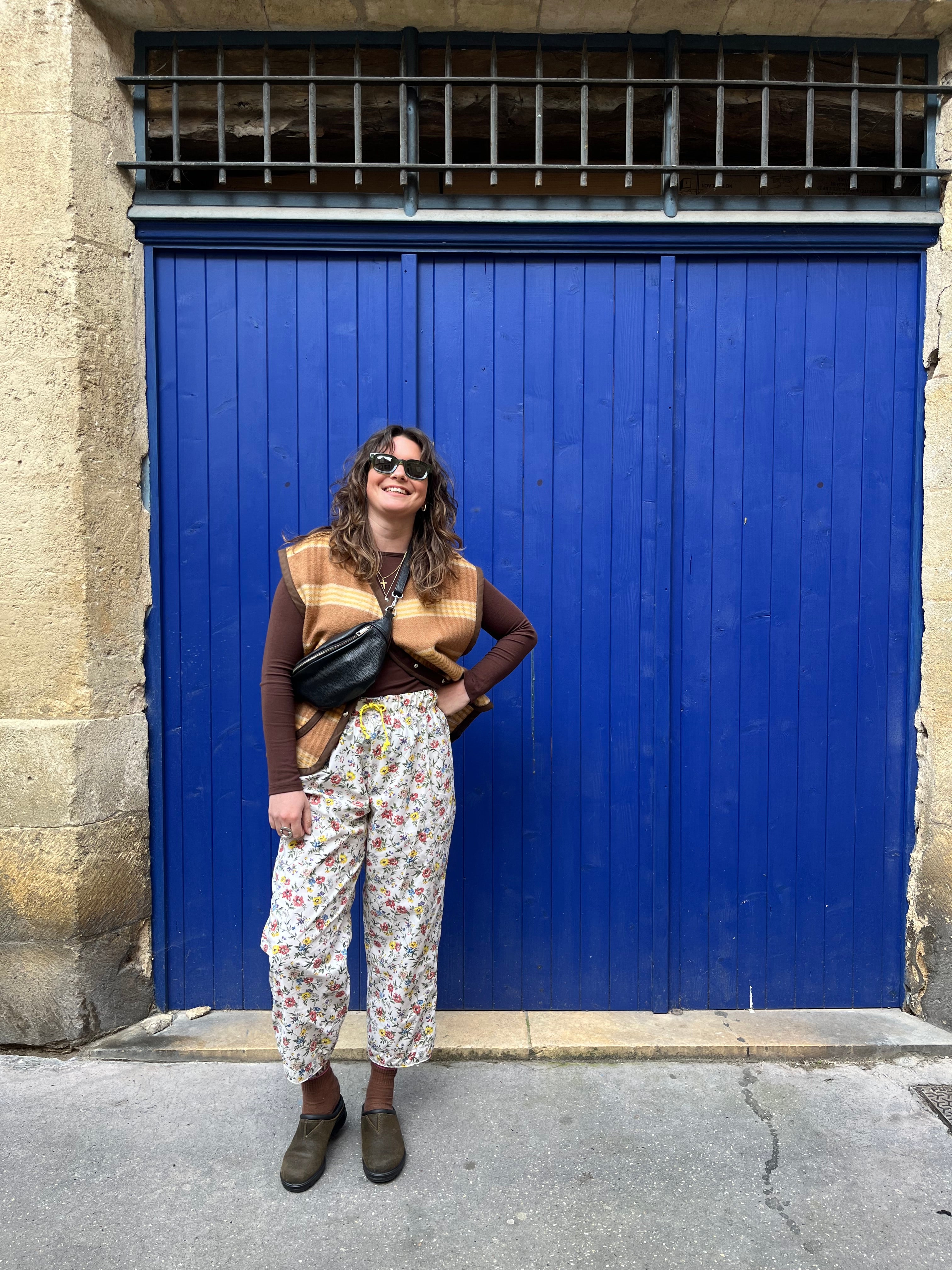 Pantalon barrel fleurs