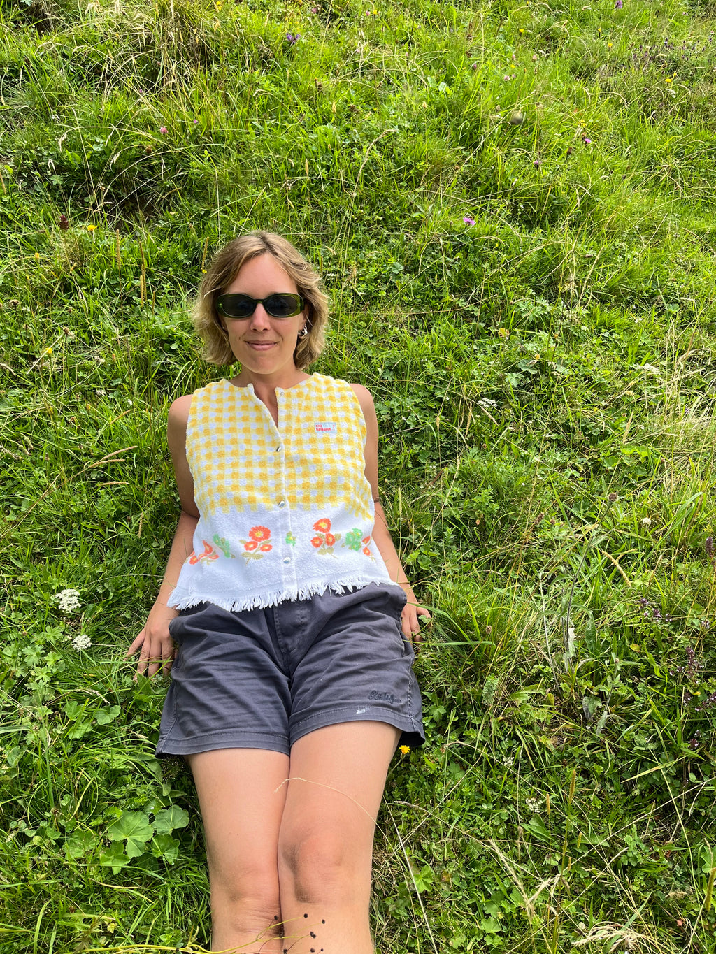Top en serviette vintage - Fait main
