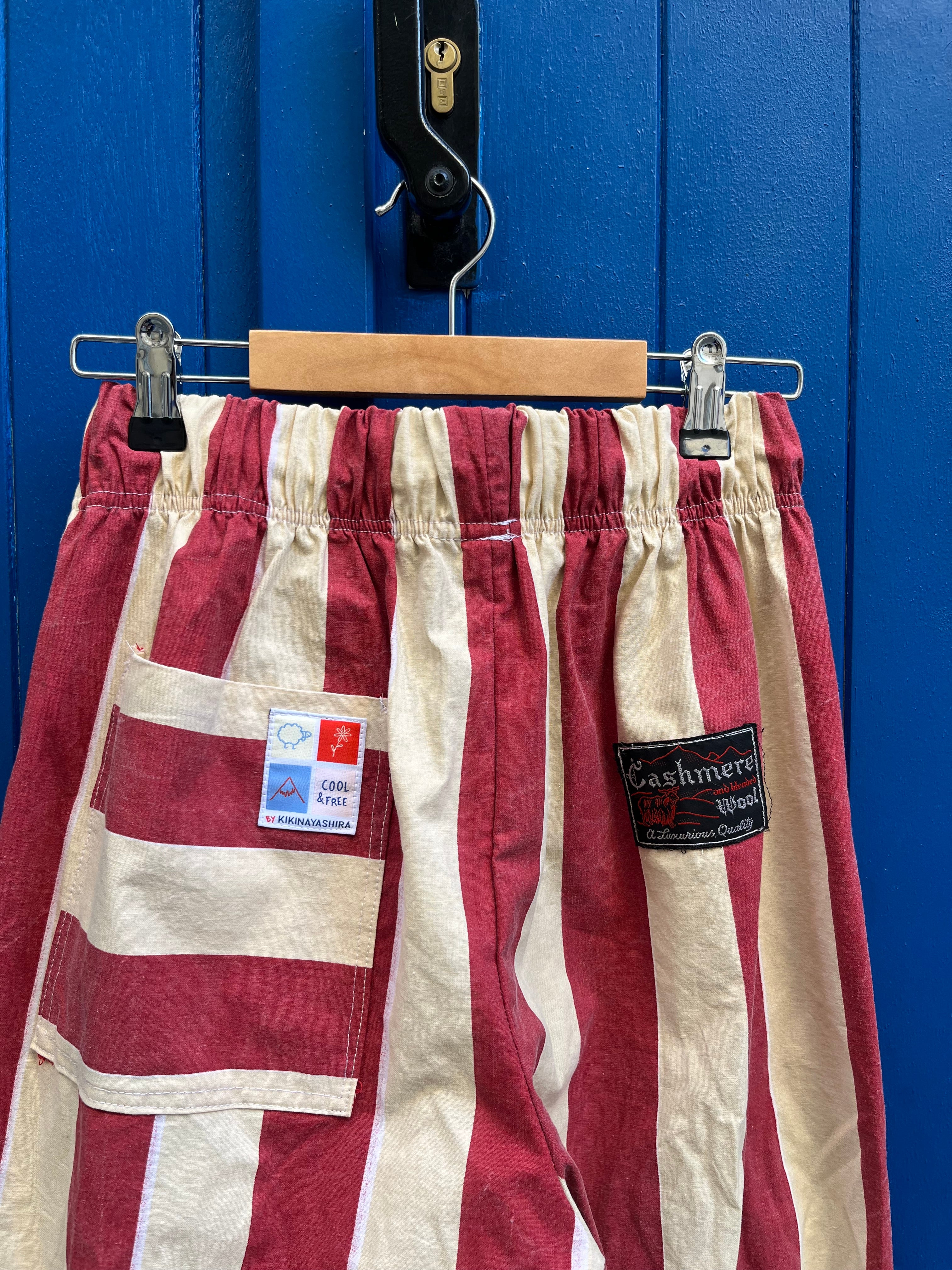 Pantalon barrel rayures patch