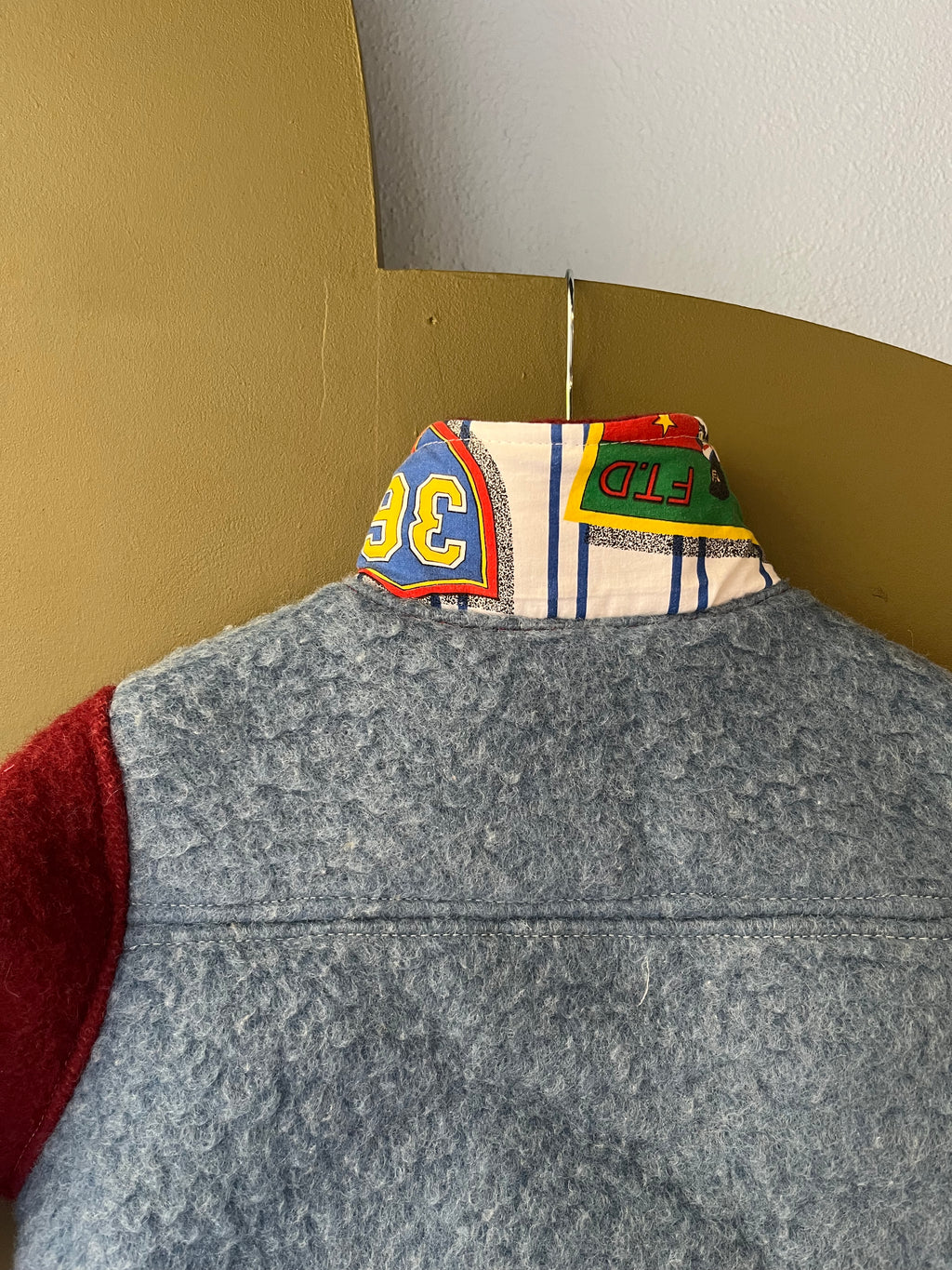 Veste upcyclée laine bicolore