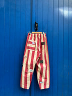 Pantalon barrel rayures patch