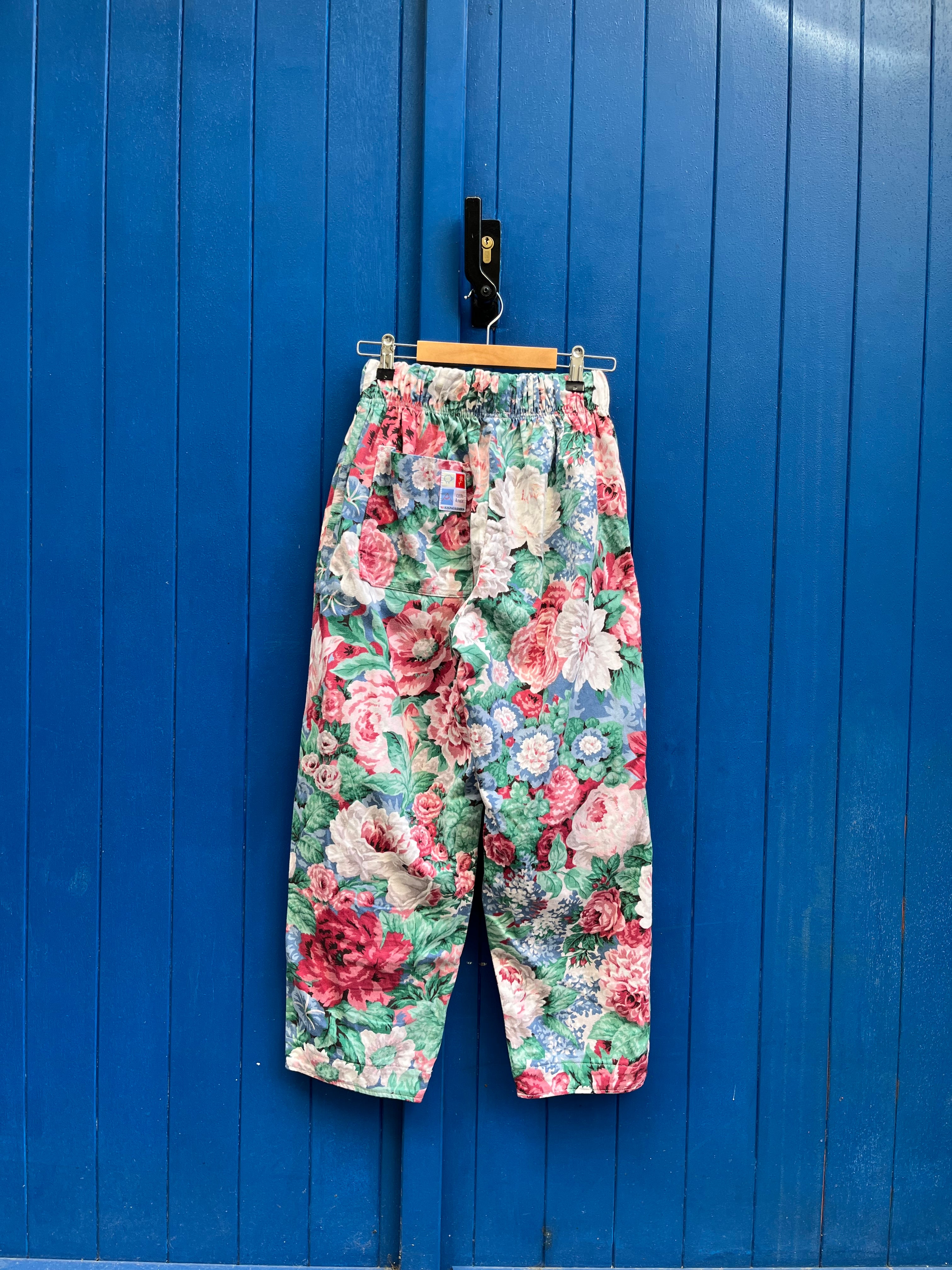Pantalon barrel fleurs