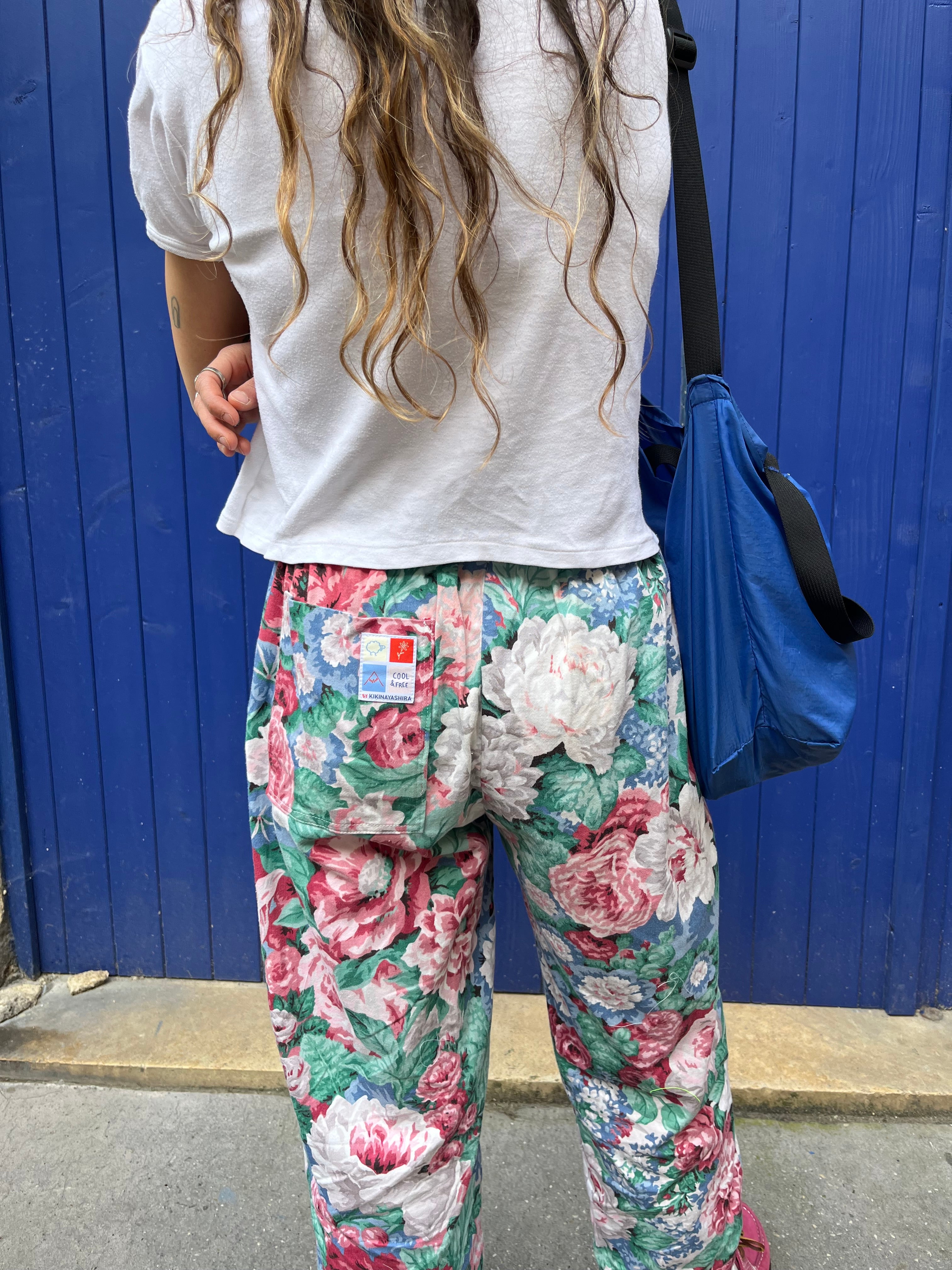 Pantalon barrel fleurs