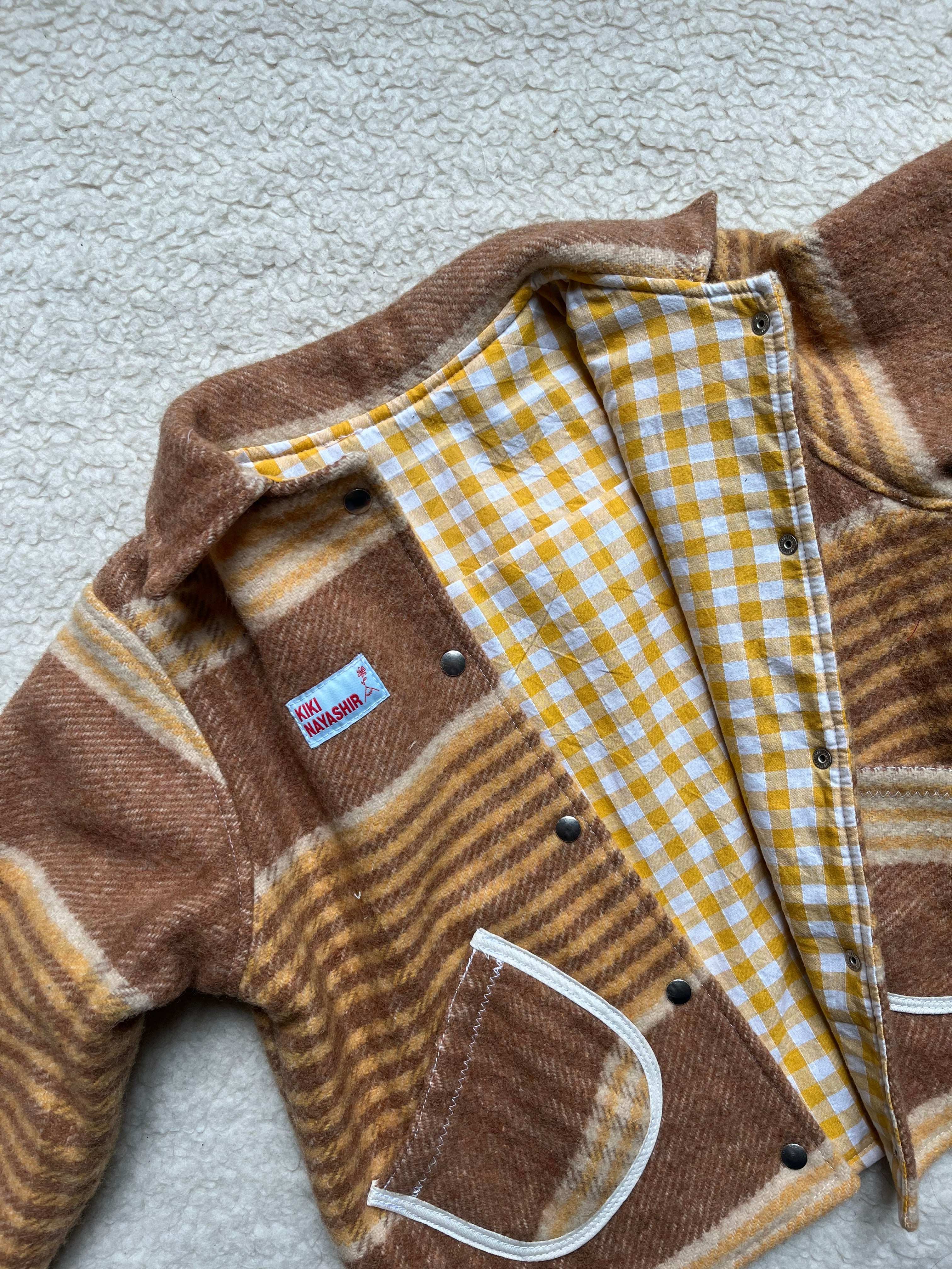 Veste laine carreaux enfant