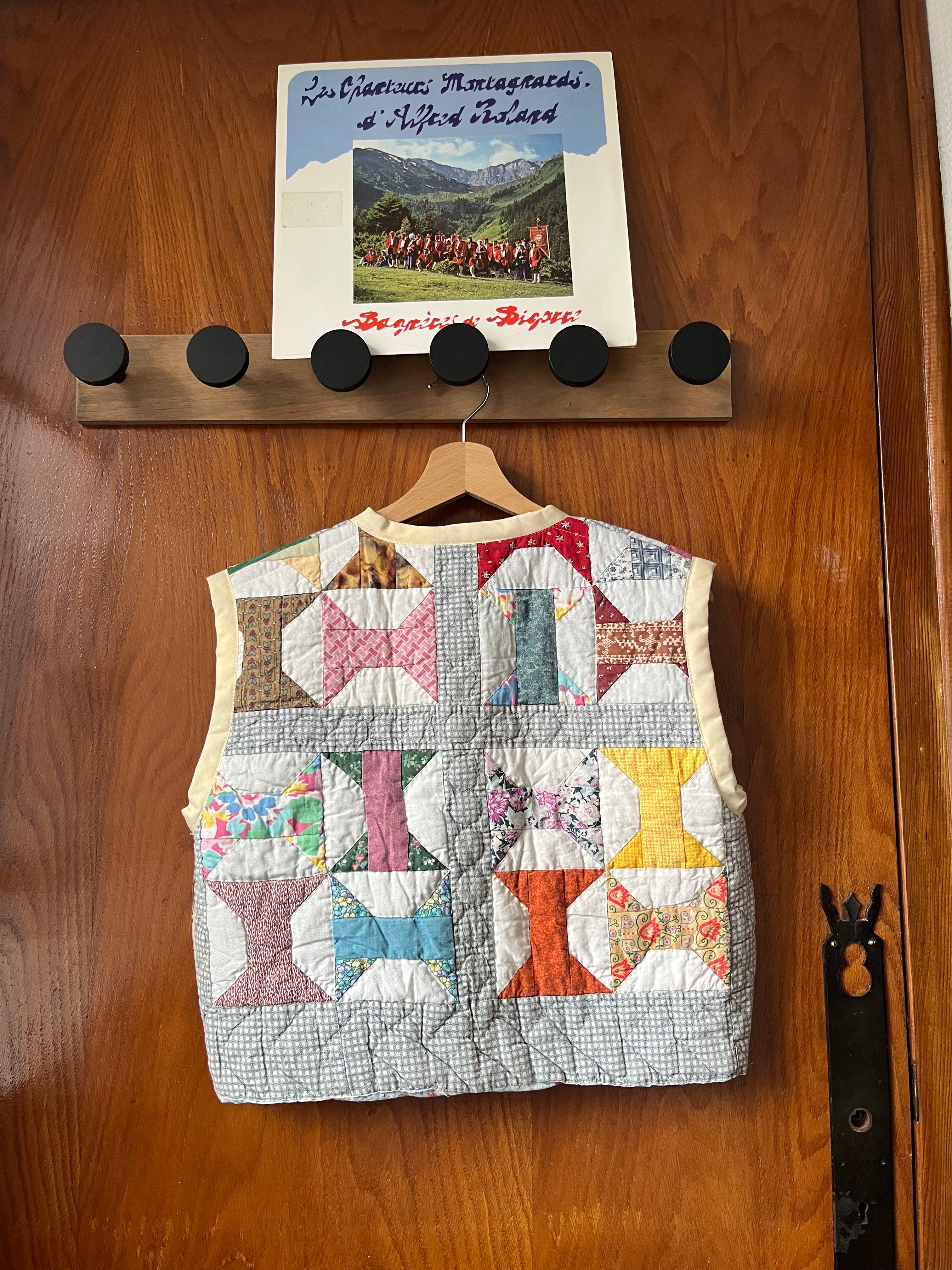 Veste sans manches patchwork réversible - Pièce unique