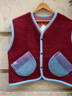 Veste sans manches laine bicolore- Pièce unique