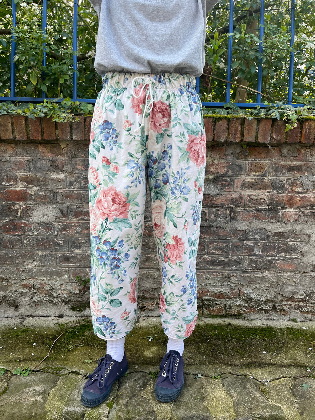 Pantalon barrel fleurs