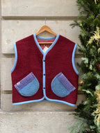 Veste sans manches laine bicolore- Pièce unique