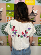 Blouse lin brodé - Pièce unique