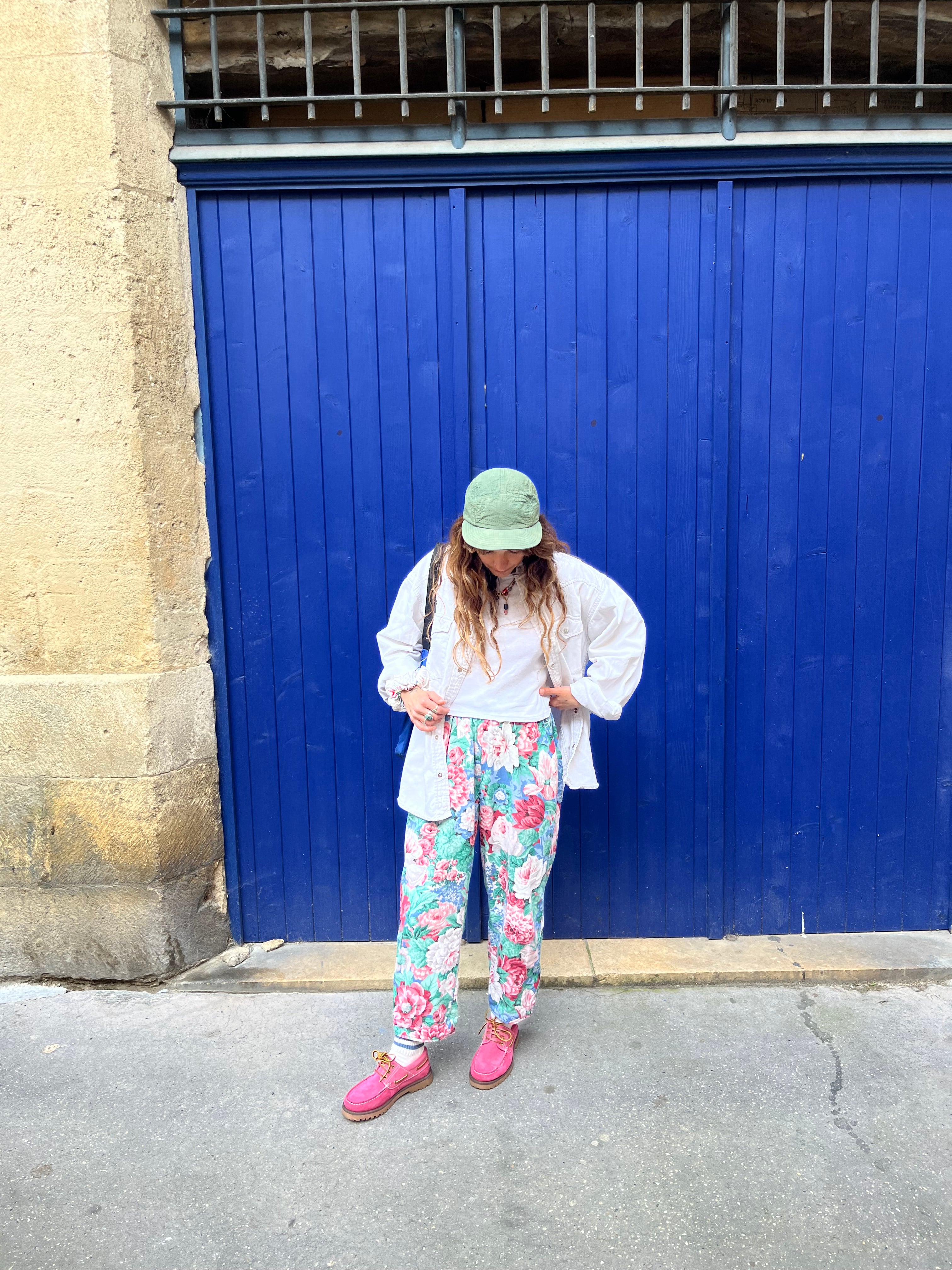 Pantalon barrel fleurs