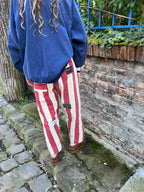 Pantalon barrel rayures patch