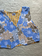 Top réversible fleurs/vichy- Pièce unique