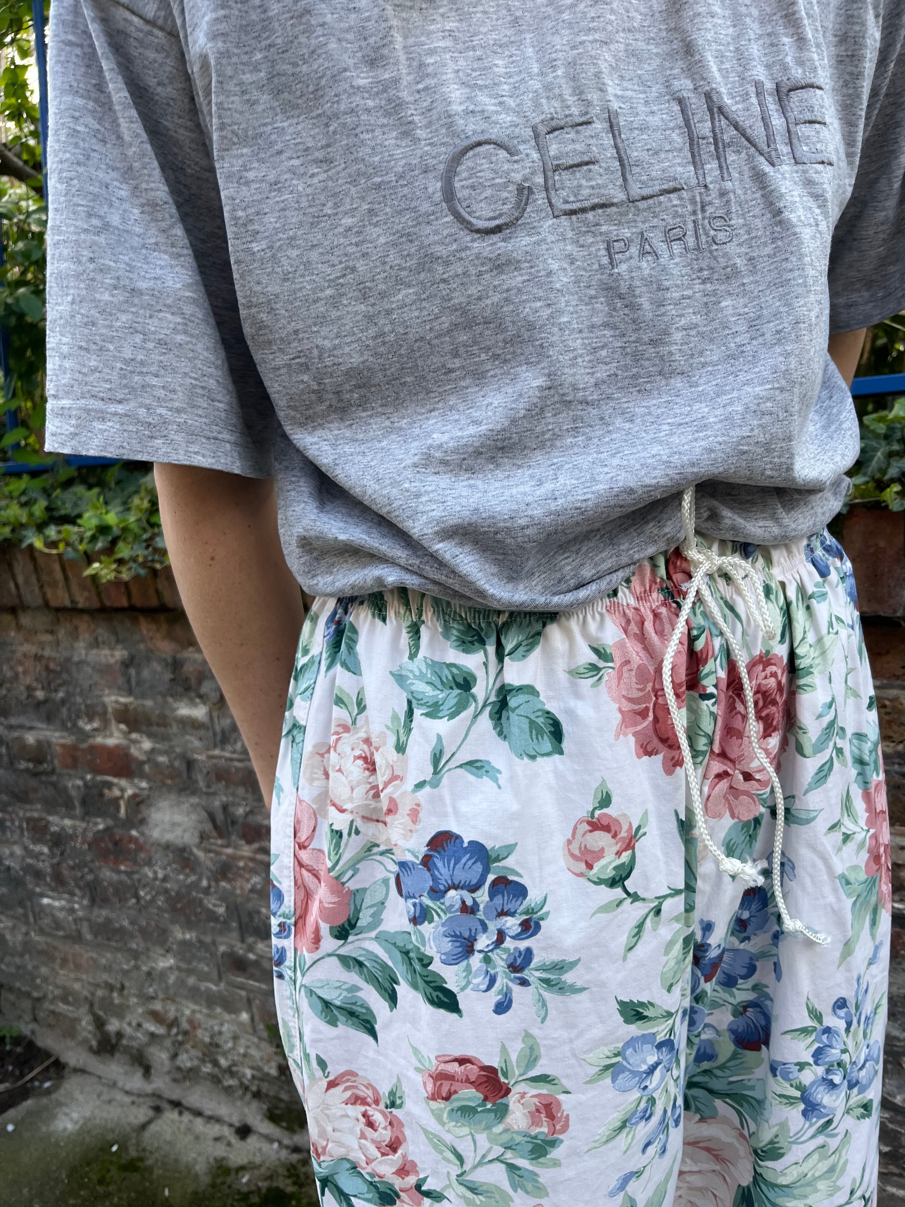 Pantalon barrel fleurs