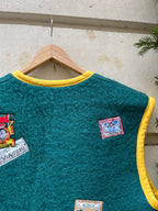 Veste sans manches laine patchs vintage  - Pièce unique