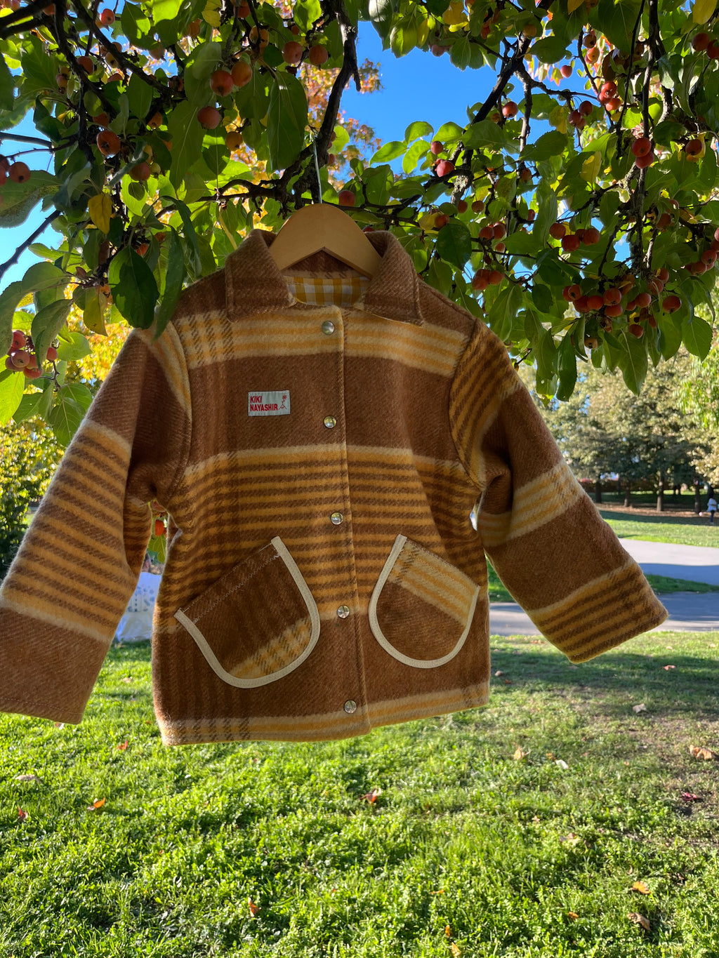 Veste laine carreaux enfant