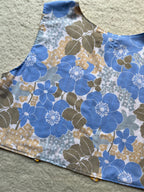 Top réversible fleurs/vichy- Pièce unique