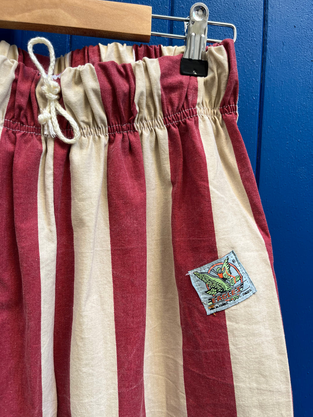 Pantalon barrel rayures patch