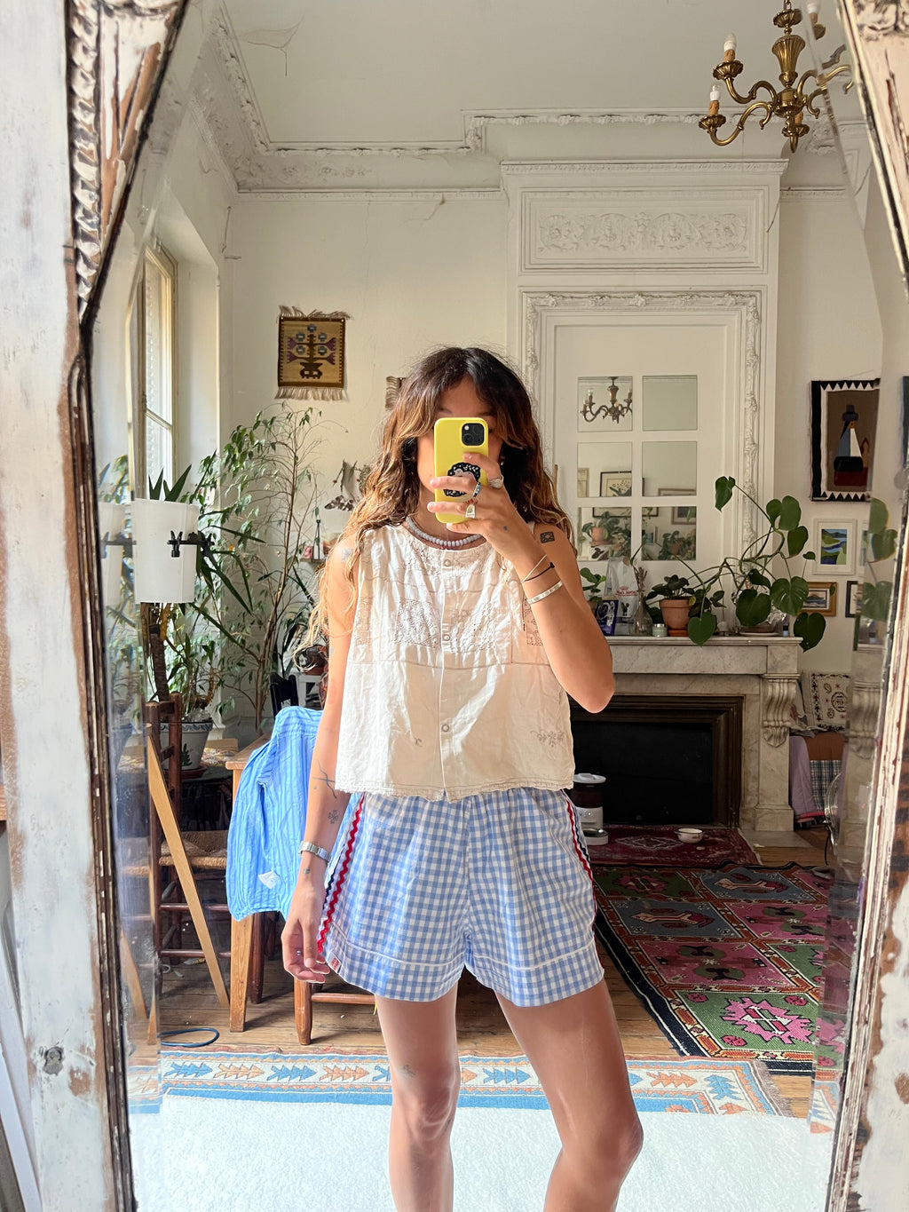 Mini Short Vichy croquet  – Pièce Unique