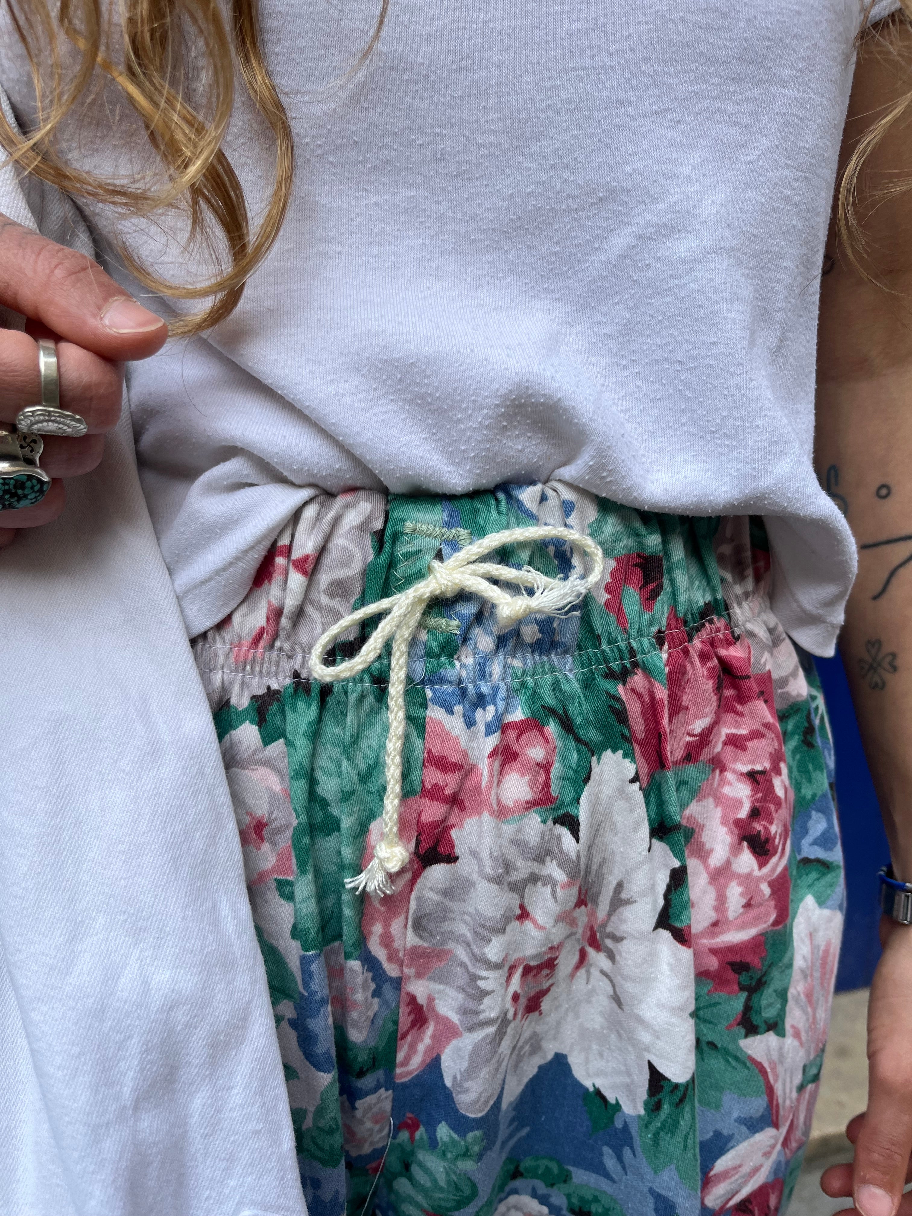 Pantalon barrel fleurs