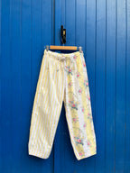 Pantalon rayures fleurs
