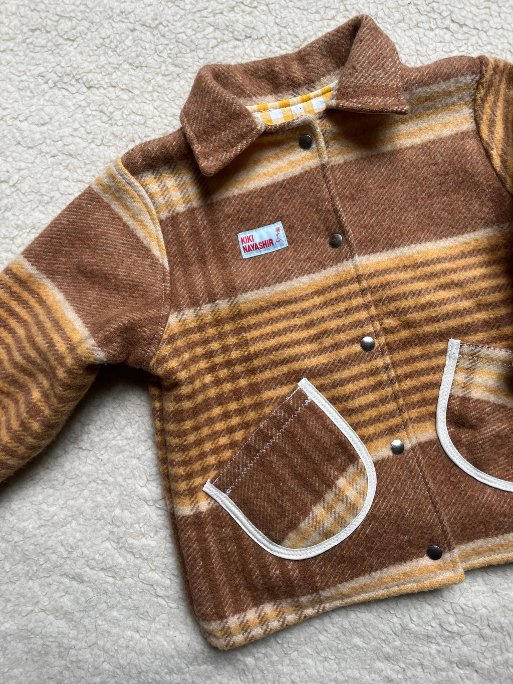 Veste laine carreaux enfant