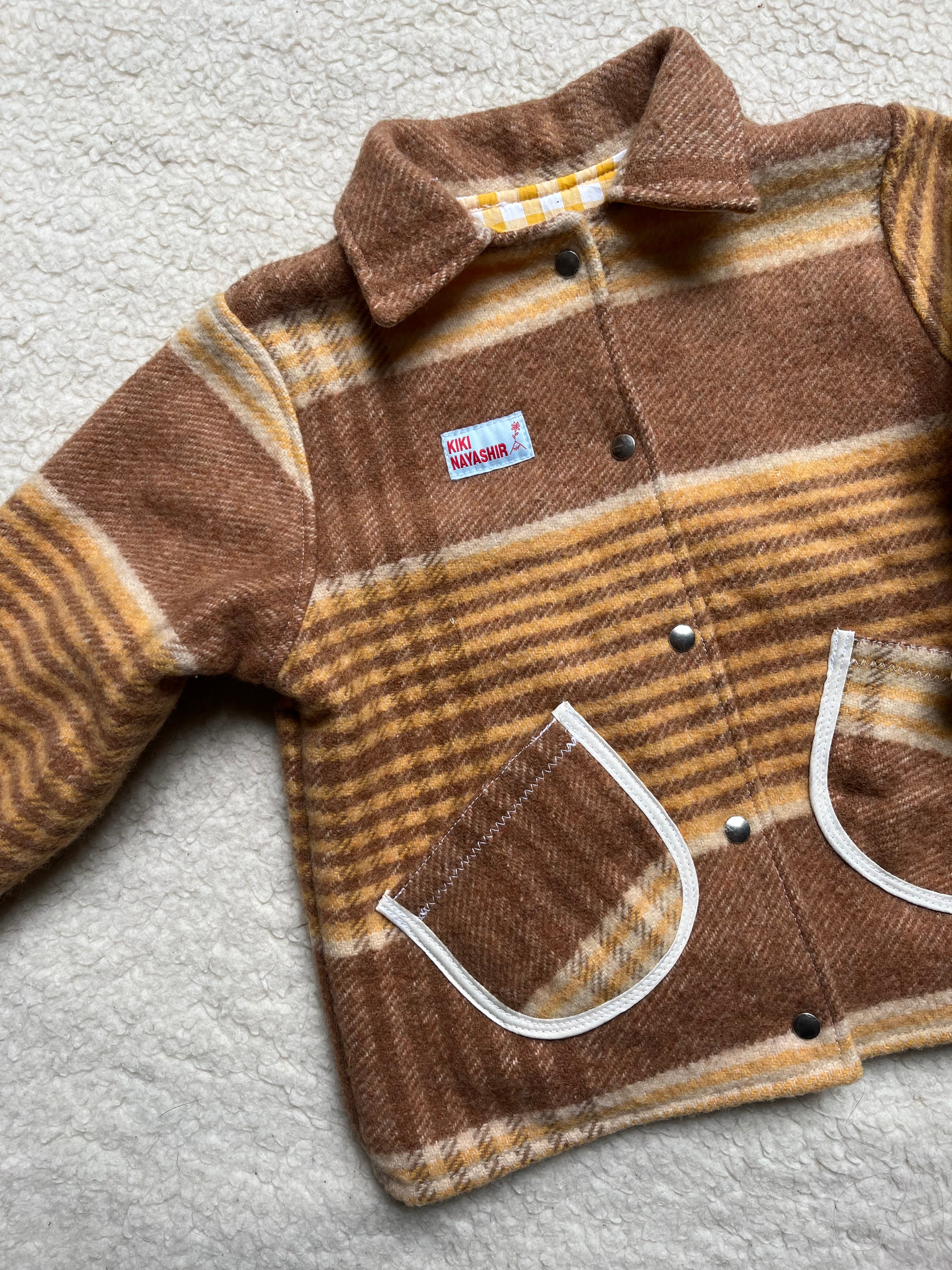 Veste laine carreaux enfant