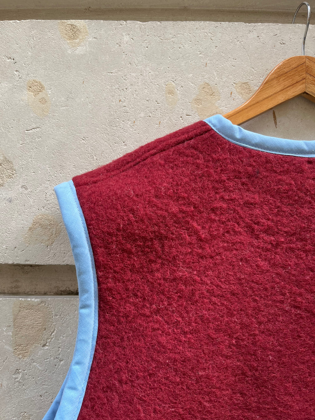 Veste sans manches laine bicolore- Pièce unique
