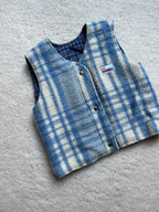 Veste sans manches upcyclée laine carreaux