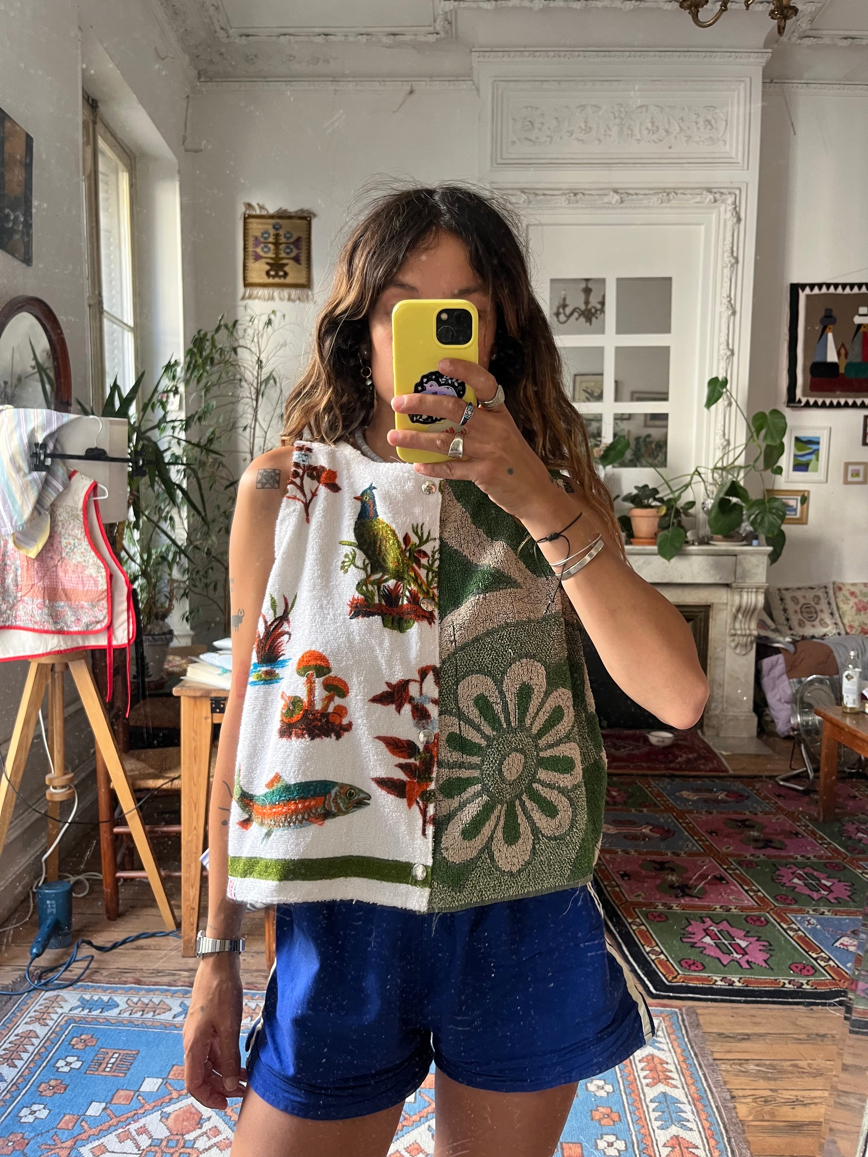 Top en éponge vintage  - Pièce unique