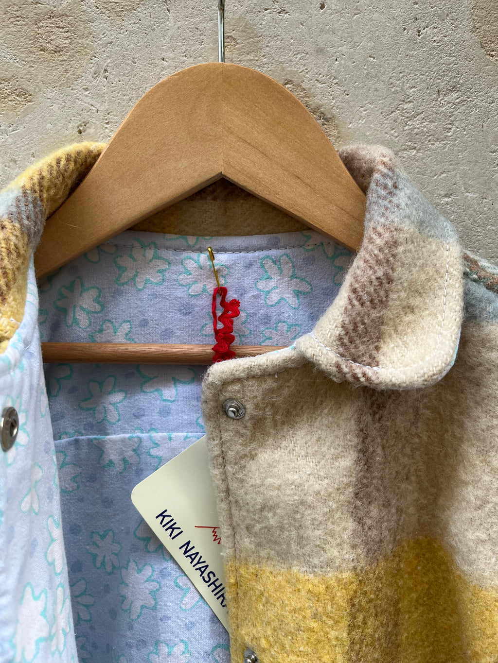 Veste upcyclée  laine carreaux