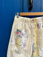 Pantalon rayures fleurs