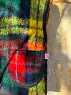 Veste sans manches oversize mohair carreaux- Pièce unique