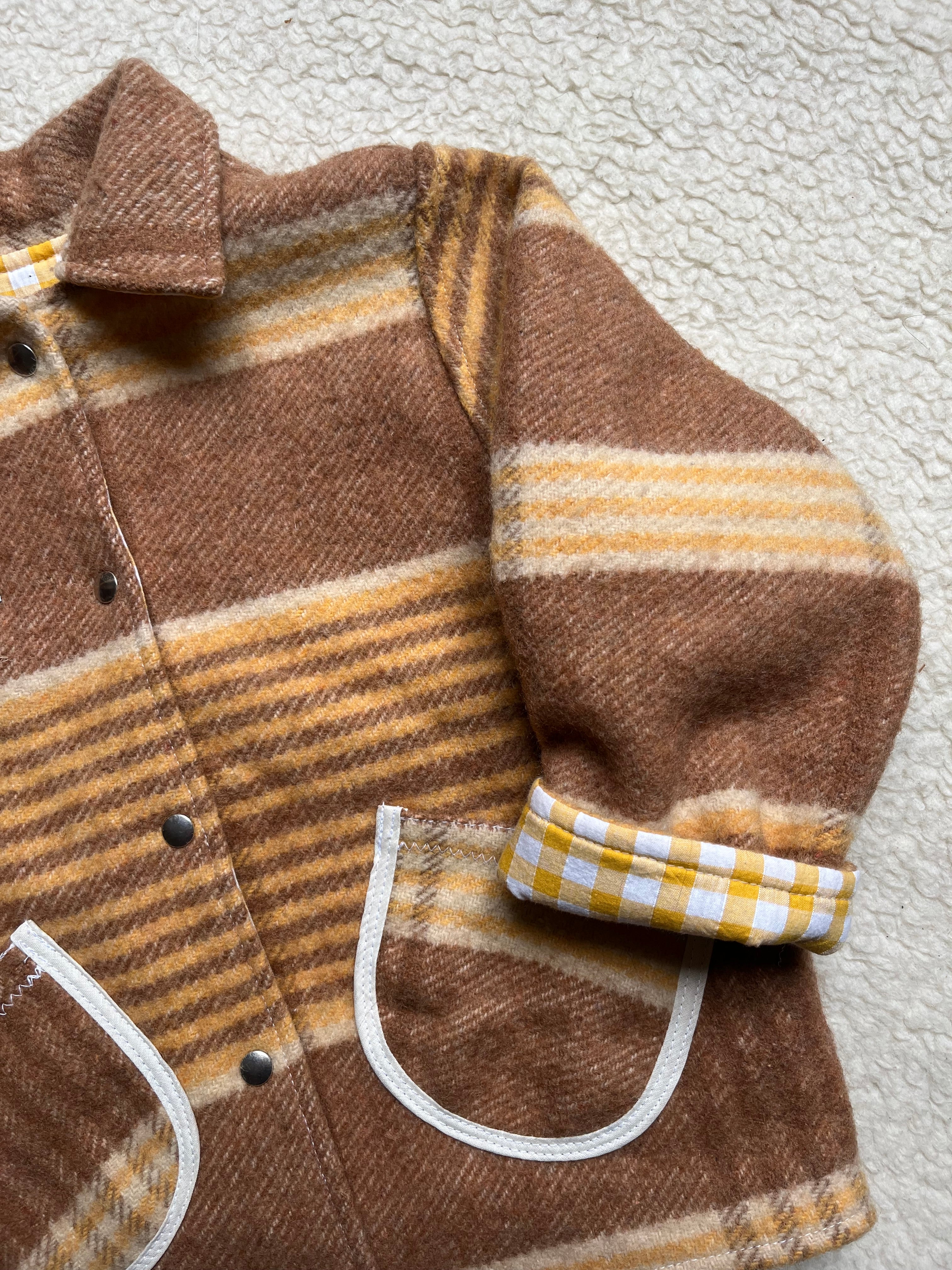 Veste laine carreaux enfant