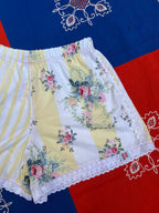 Mini Short rayures fleurs  – Pièce Unique